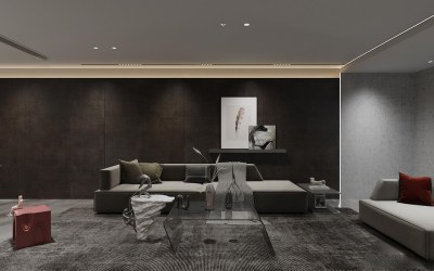 现代家居地下室客厅3D模型下载